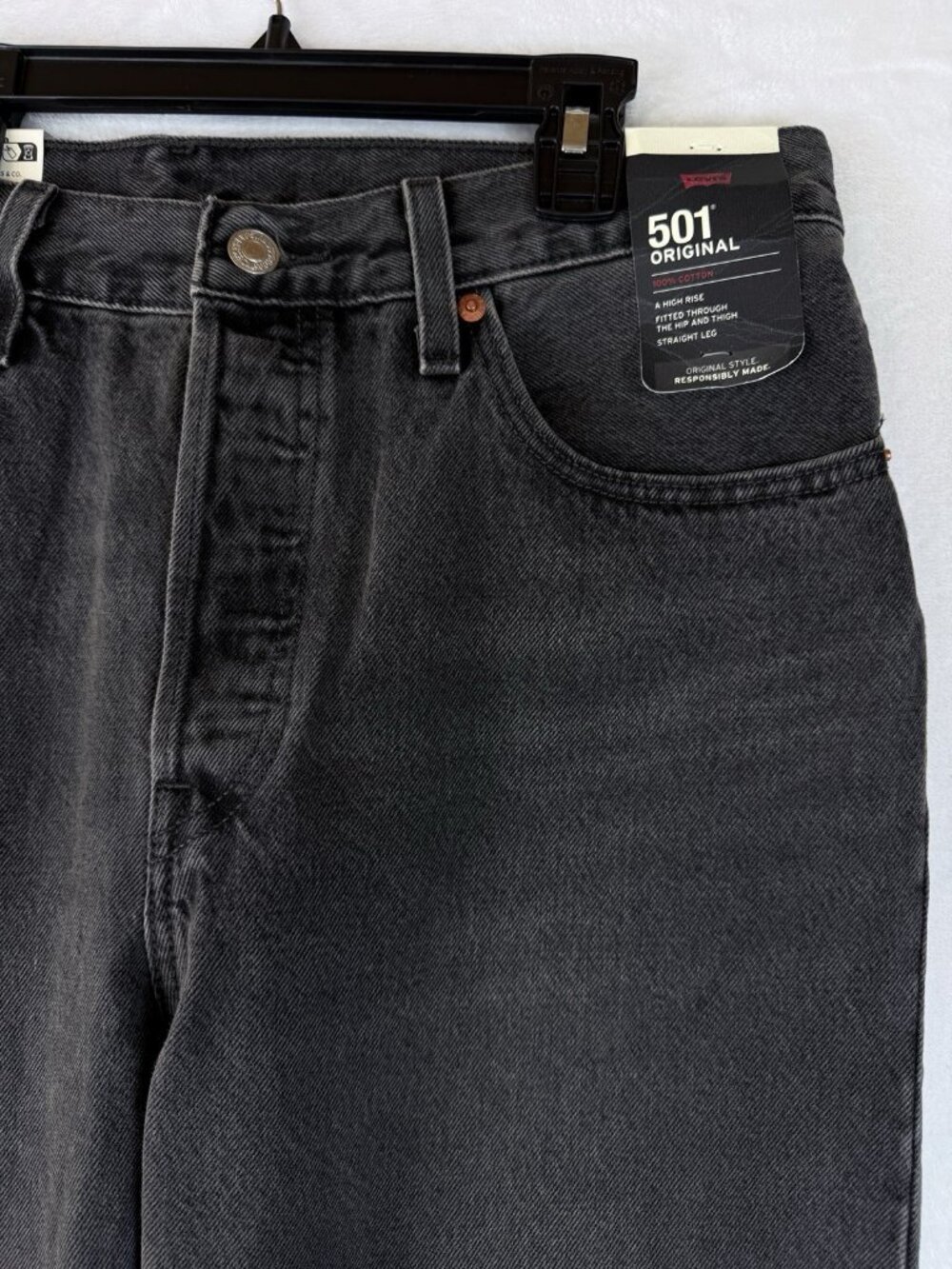 Levis 501 Jeans 31 Womens 31x30 Button Fly Black Levis High Rise New NWT
